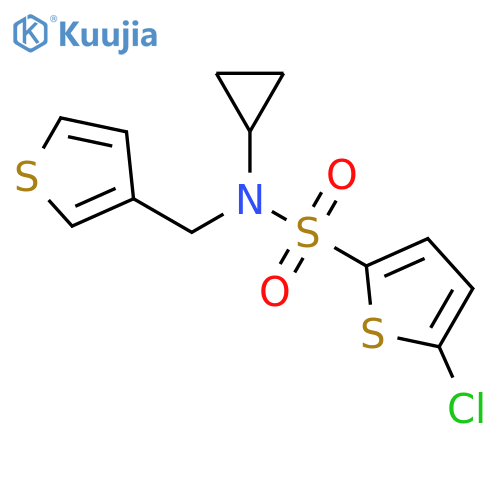 5-chloro-N-cyclopropyl-N-(thiophen-3-yl)methylthiophene-2-sulfonamide structure