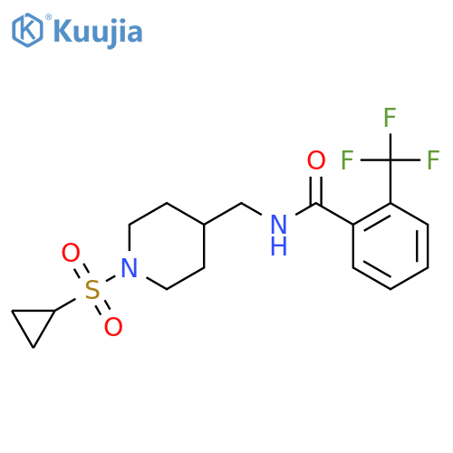 N-{1-(cyclopropanesulfonyl)piperidin-4-ylmethyl}-2-(trifluoromethyl)benzamide structure