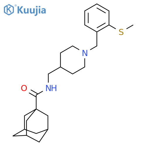N-(1-{2-(methylsulfanyl)phenylmethyl}piperidin-4-yl)methyladamantane-1-carboxamide structure