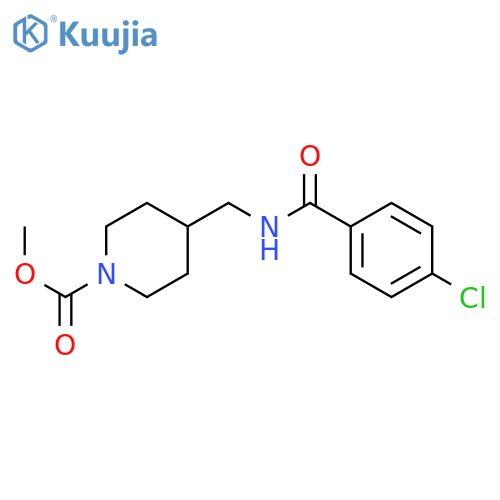 methyl 4-{(4-chlorophenyl)formamidomethyl}piperidine-1-carboxylate structure
