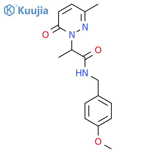 N-(4-methoxyphenyl)methyl-2-(3-methyl-6-oxo-1,6-dihydropyridazin-1-yl)propanamide structure