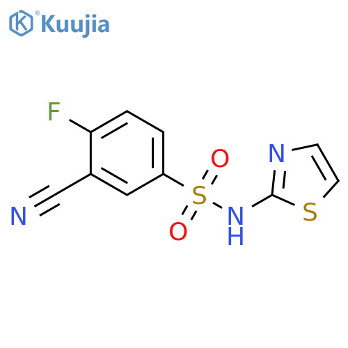 3-Cyano-4-fluoro-N-(thiazol-2-yl)benzenesulfonamide structure
