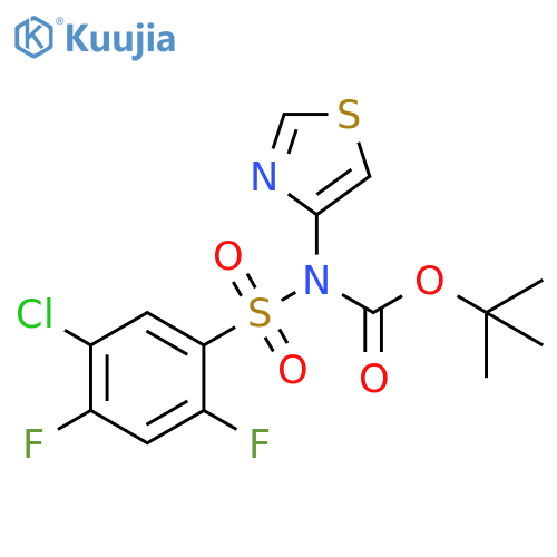 tert-butyl N-(5-chloro-2,4-difluoro-phenyl)sulfonyl-N-thiazol-4-yl-carbamate structure
