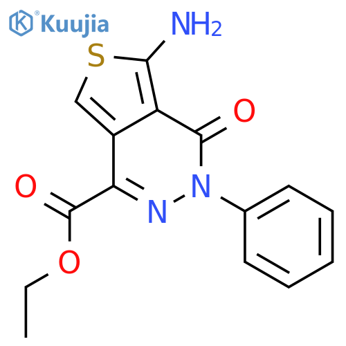 ethyl 5-amino-4-oxo-3-phenyl-3H,4H-thieno[3,4-d]pyridazine-1-carboxylate structure