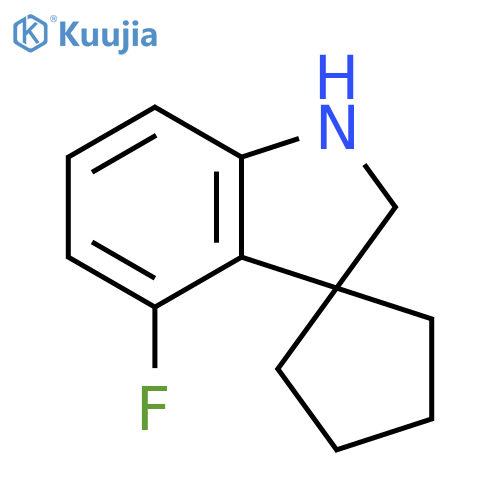 4'-fluoro-1',2'-dihydrospiro[cyclopentane-1,3'-indole] structure