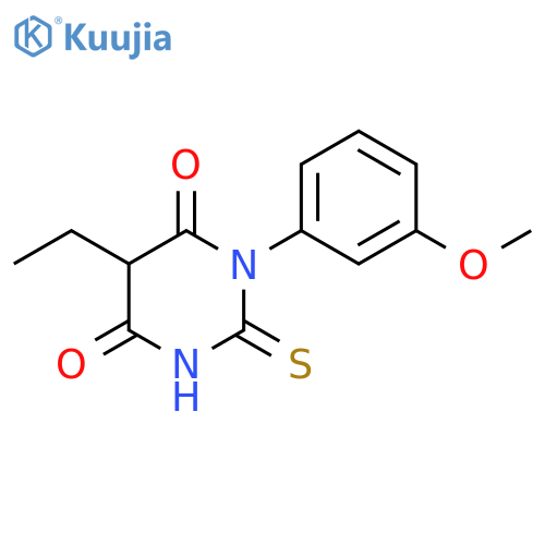 5-ethyl-6-hydroxy-3-(3-methoxyphenyl)-2-sulfanyl-3,4-dihydropyrimidin-4-one structure