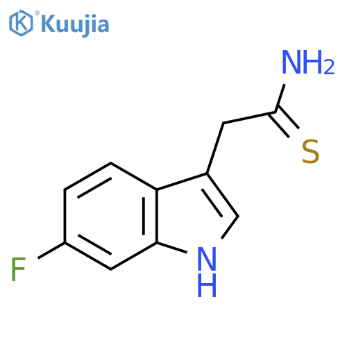 2-(6-fluoro-1H-indol-3-yl)ethanethioamide structure
