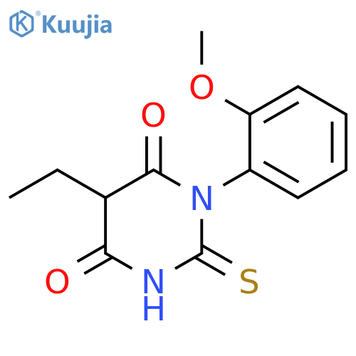 5-ethyl-6-hydroxy-3-(2-methoxyphenyl)-2-sulfanyl-3,4-dihydropyrimidin-4-one structure