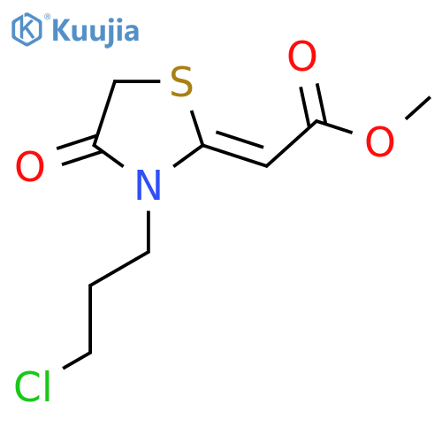 methyl 2-3-(3-chloropropyl)-4-oxo-1,3-thiazolidin-2-ylideneacetate structure