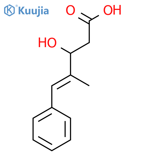 3-hydroxy-4-methyl-5-phenylpent-4-enoic acid structure