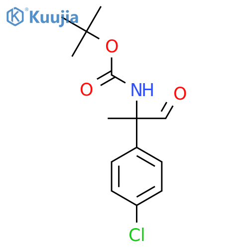 tert-butyl N-2-(4-chlorophenyl)-1-oxopropan-2-ylcarbamate structure