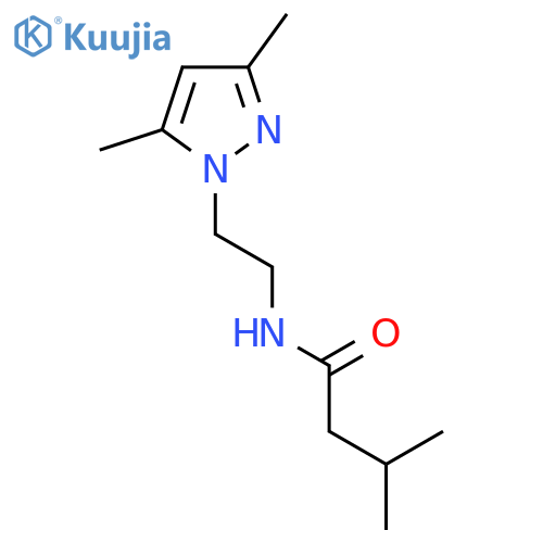N-2-(3,5-dimethyl-1H-pyrazol-1-yl)ethyl-3-methylbutanamide structure