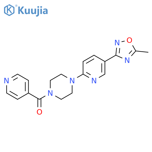 1-5-(5-methyl-1,2,4-oxadiazol-3-yl)pyridin-2-yl-4-(pyridine-4-carbonyl)piperazine structure