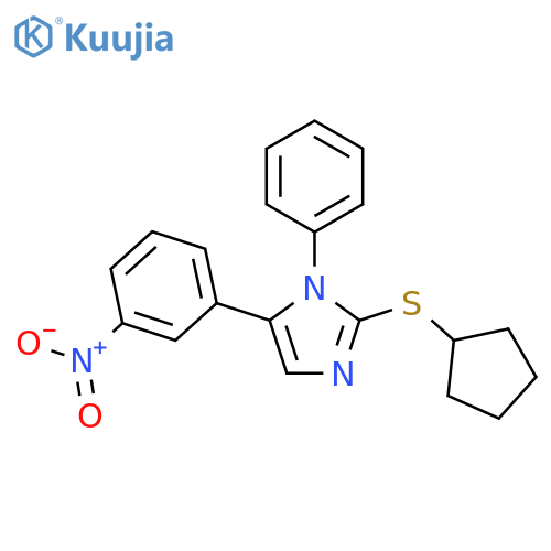 2-(cyclopentylsulfanyl)-5-(3-nitrophenyl)-1-phenyl-1H-imidazole structure