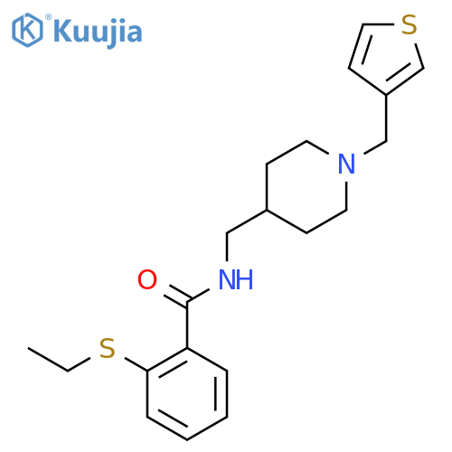 2-(ethylsulfanyl)-N-({1-(thiophen-3-yl)methylpiperidin-4-yl}methyl)benzamide structure