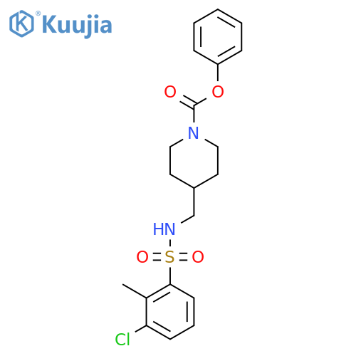phenyl 4-(3-chloro-2-methylbenzenesulfonamido)methylpiperidine-1-carboxylate structure