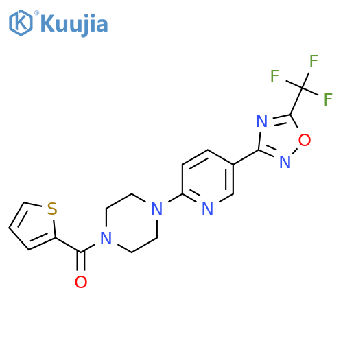 1-(thiophene-2-carbonyl)-4-{5-5-(trifluoromethyl)-1,2,4-oxadiazol-3-ylpyridin-2-yl}piperazine structure