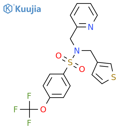 N-(pyridin-2-yl)methyl-N-(thiophen-3-yl)methyl-4-(trifluoromethoxy)benzene-1-sulfonamide structure