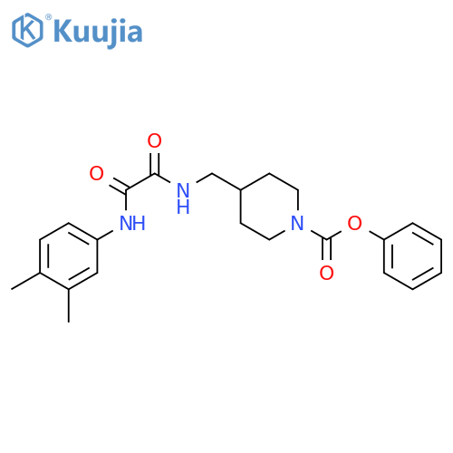 phenyl 4-({(3,4-dimethylphenyl)carbamoylformamido}methyl)piperidine-1-carboxylate structure