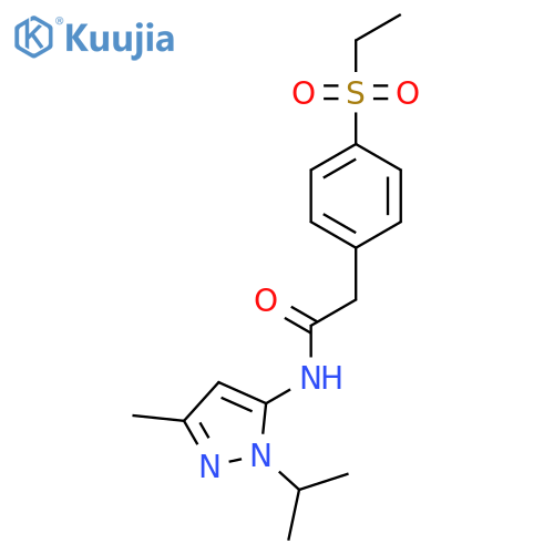 2-4-(ethanesulfonyl)phenyl-N-3-methyl-1-(propan-2-yl)-1H-pyrazol-5-ylacetamide structure