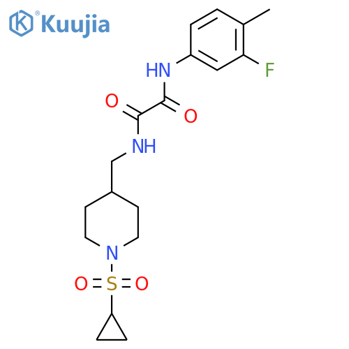 N-{[1-(cyclopropanesulfonyl)piperidin-4-yl]methyl}-N'-(3-fluoro-4-methylphenyl)ethanediamide structure