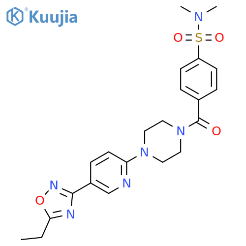 4-{4-5-(5-ethyl-1,2,4-oxadiazol-3-yl)pyridin-2-ylpiperazine-1-carbonyl}-N,N-dimethylbenzene-1-sulfonamide structure
