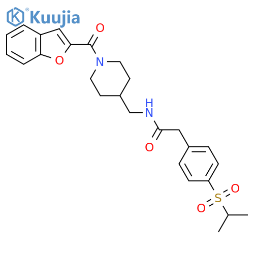N-{1-(1-benzofuran-2-carbonyl)piperidin-4-ylmethyl}-2-4-(propane-2-sulfonyl)phenylacetamide structure