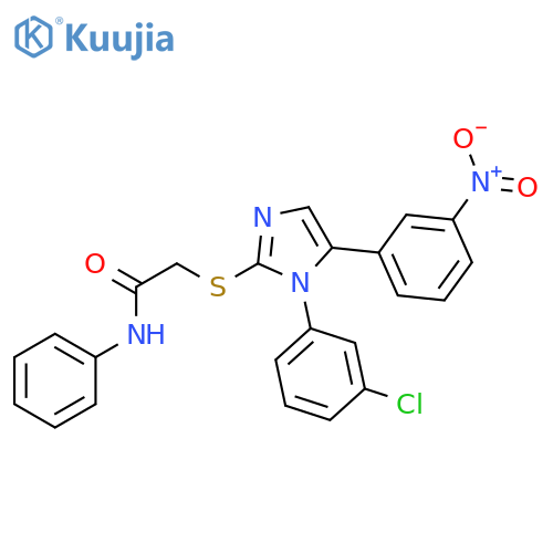 2-{[1-(3-chlorophenyl)-5-(3-nitrophenyl)-1H-imidazol-2-yl]sulfanyl}-N-phenylacetamide structure