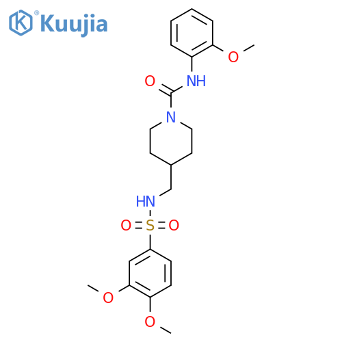 4-(3,4-dimethoxybenzenesulfonamido)methyl-N-(2-methoxyphenyl)piperidine-1-carboxamide structure
