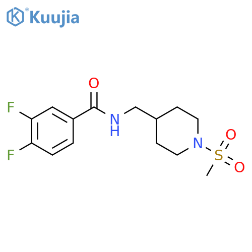 3,4-difluoro-N-(1-methanesulfonylpiperidin-4-yl)methylbenzamide structure