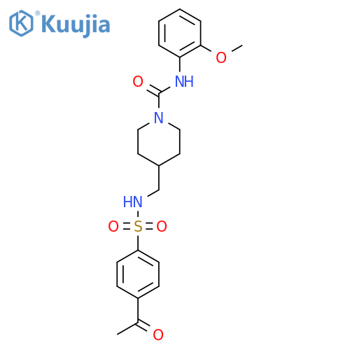 4-(4-acetylbenzenesulfonamido)methyl-N-(2-methoxyphenyl)piperidine-1-carboxamide structure