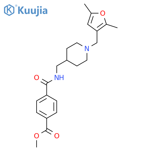 methyl 4-({1-(2,5-dimethylfuran-3-yl)methylpiperidin-4-yl}methyl)carbamoylbenzoate structure