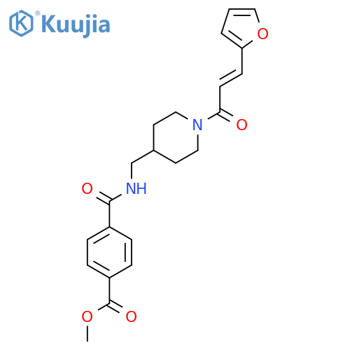 methyl 4-({1-(2E)-3-(furan-2-yl)prop-2-enoylpiperidin-4-yl}methyl)carbamoylbenzoate structure