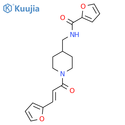 N-({1-(2E)-3-(furan-2-yl)prop-2-enoylpiperidin-4-yl}methyl)furan-2-carboxamide structure