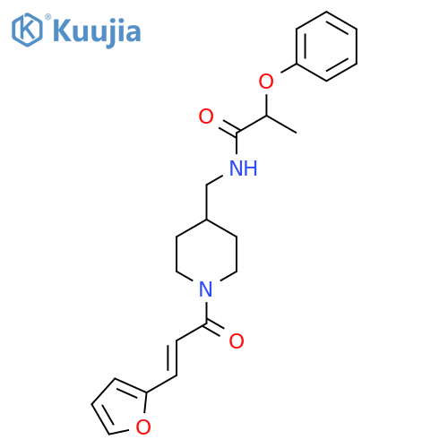 N-({1-(2E)-3-(furan-2-yl)prop-2-enoylpiperidin-4-yl}methyl)-2-phenoxypropanamide structure