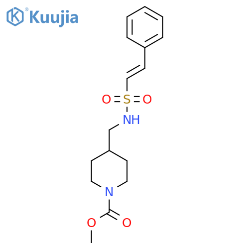 methyl 4-{(E)-2-phenylethenesulfonamidomethyl}piperidine-1-carboxylate structure