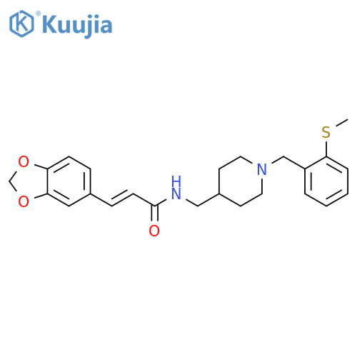 (2E)-3-(2H-1,3-benzodioxol-5-yl)-N-(1-{2-(methylsulfanyl)phenylmethyl}piperidin-4-yl)methylprop-2-enamide structure