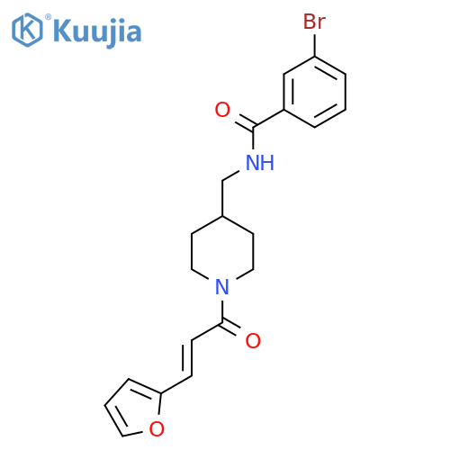 3-bromo-N-({1-(2E)-3-(furan-2-yl)prop-2-enoylpiperidin-4-yl}methyl)benzamide structure
