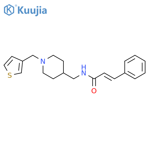 (2E)-3-phenyl-N-({1-(thiophen-3-yl)methylpiperidin-4-yl}methyl)prop-2-enamide structure