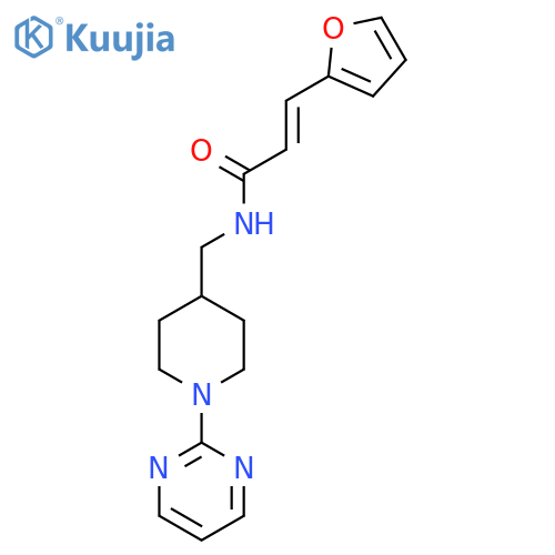 (2E)-3-(furan-2-yl)-N-{1-(pyrimidin-2-yl)piperidin-4-ylmethyl}prop-2-enamide structure