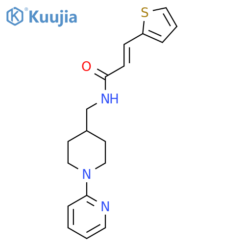 (2E)-N-{1-(pyridin-2-yl)piperidin-4-ylmethyl}-3-(thiophen-2-yl)prop-2-enamide structure