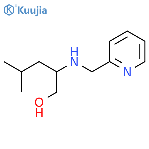4-methyl-2-{[(pyridin-2-yl)methyl]amino}pentan-1-ol structure
