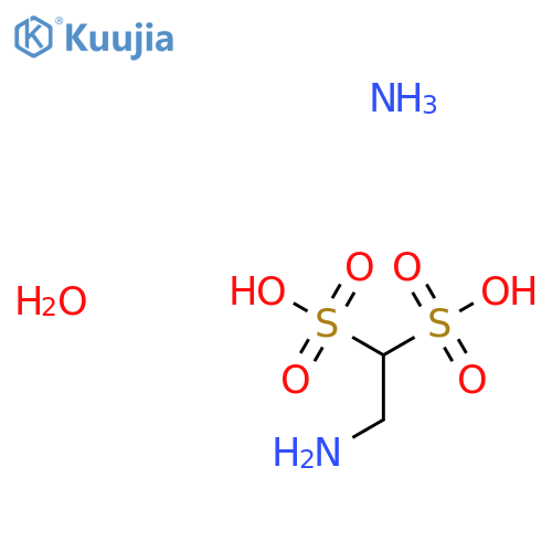 Ammonium 2-aminoethane-1,1-disulfonic acid hydrate structure