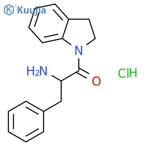 2-Amino-1-(2,3-dihydro-1H-indol-1-yl)-3-phenyl-1-propanone hydrochloride structure