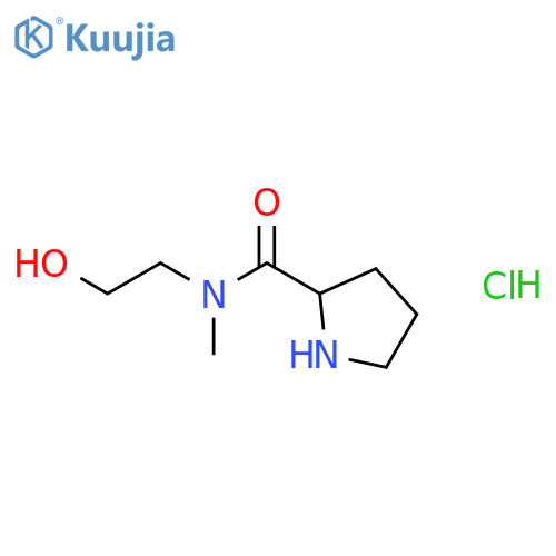 N-(2-Hydroxyethyl)-N-methyl-2-pyrrolidinecarboxamide hydrochloride structure