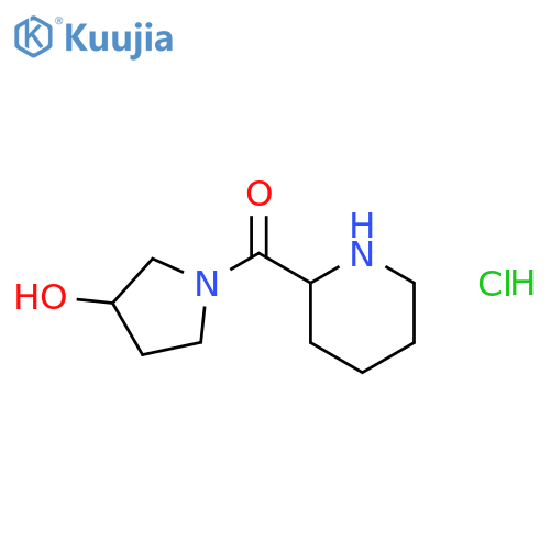 (3-Hydroxy-1-pyrrolidinyl)(2-piperidinyl)-methanone hydrochloride structure