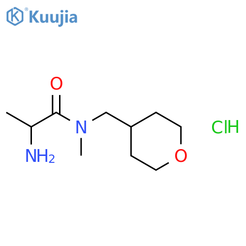 2-Amino-N-methyl-N-(tetrahydro-2H-pyran-4-ylmethyl)propanamide hydrochloride structure