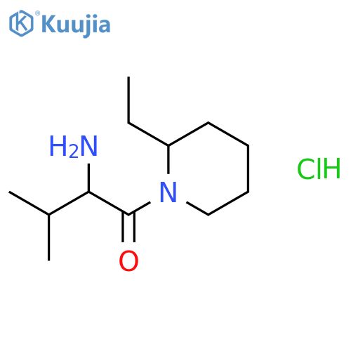 2-Amino-1-(2-ethyl-1-piperidinyl)-3-methyl-1-butanone hydrochloride structure