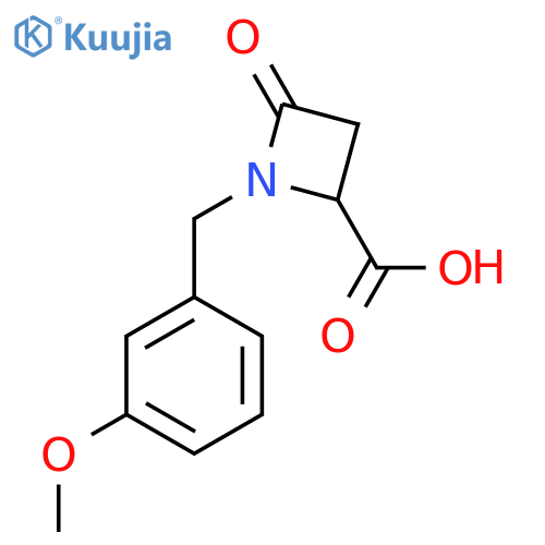 1-(3-Methoxybenzyl)-4-oxo-2-azetidinecarboxylic acid structure