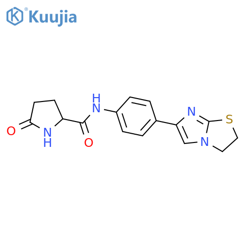N-(4-{2H,3H-imidazo2,1-b1,3thiazol-6-yl}phenyl)-5-oxopyrrolidine-2-carboxamide structure